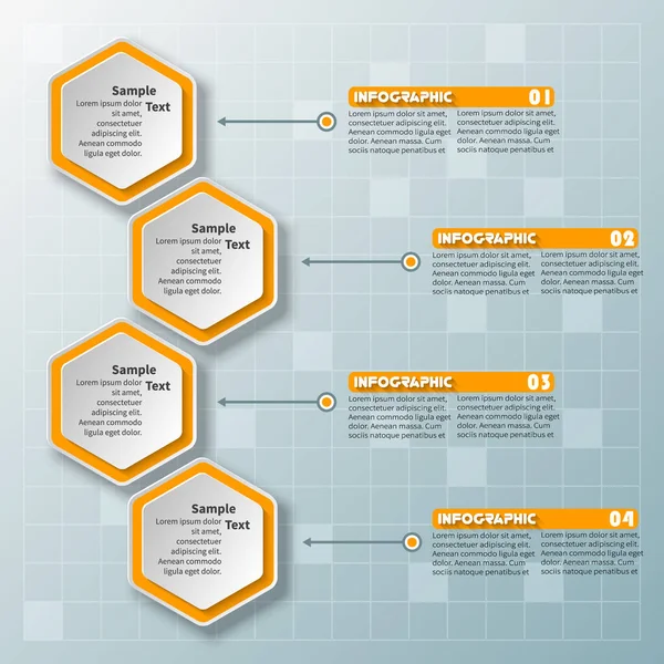 Vektör Soyut Kağıt Bilgi Elemanları Hexagon Bilgi Grafikleri Bal Peteği Telifsiz Stok Illüstrasyonlar