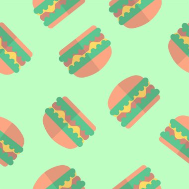 Hamburger, hamburger veya çizburger, düz dikişsiz arkaplan