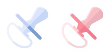 Bebek emziği: pembe ve mavi, kız ve erkek için.