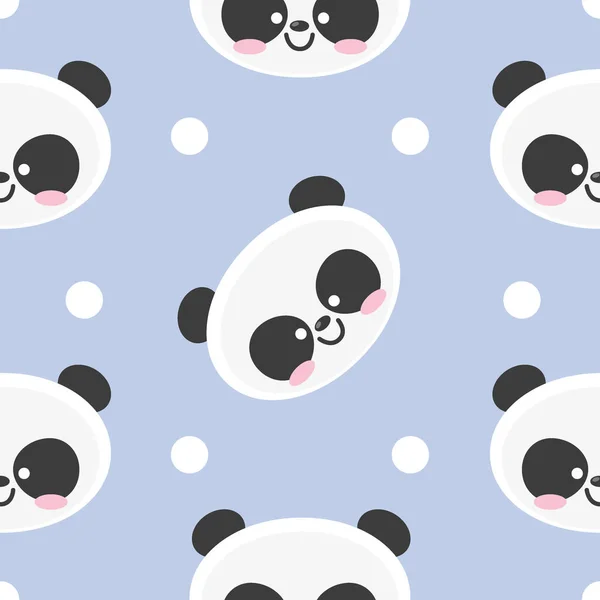 Padrão Sem Costura Com Imagem Panda Crianças Bonitos — Vetor de Stock