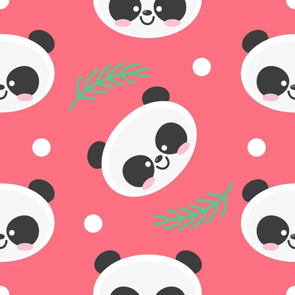 Padrão sem costura vetorial com a imagem de um panda bonito — Vetor de Stock
