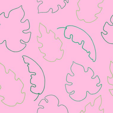 Palmiye dalı, palmiye yaprakları, pürüzsüz desen, vektör çizimi