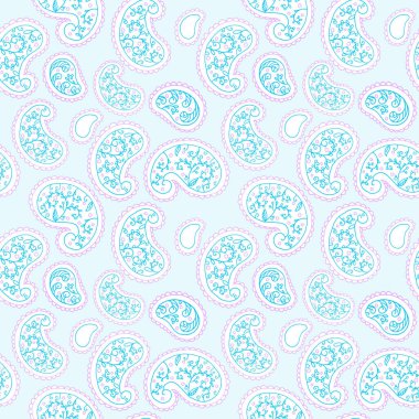 Paisley deseni, soyut süs, kusursuz vektör deseni, el çizimi, karalama