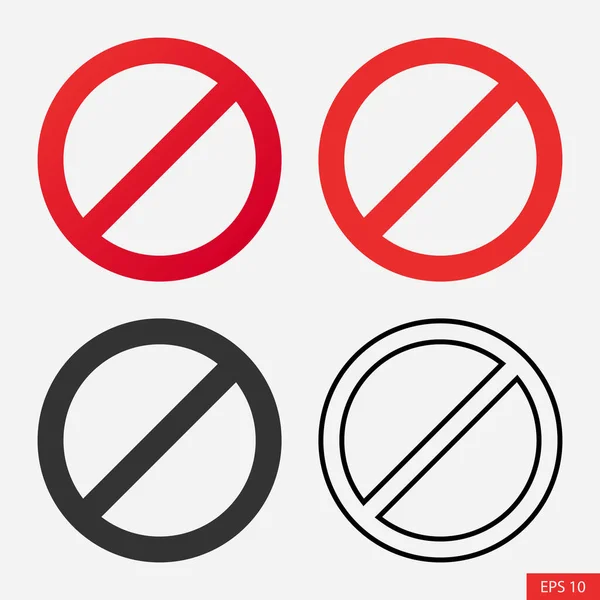 Verbotsschild Symbol Oder Blockzeichen Symbol Flachen Design Für Website App — Stockvektor