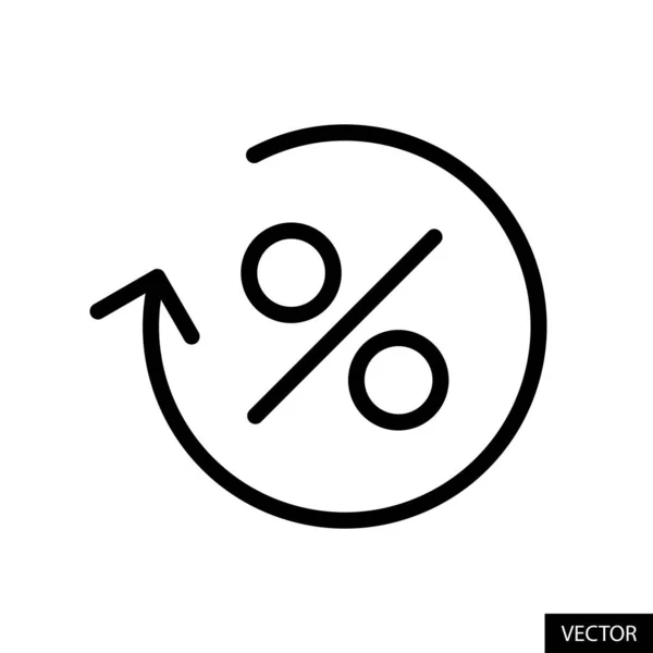 Prozentuale Renditen Prozentuale Zinsen Oder Rabattvektorsymbol Linienstil Design Für Website — Stockvektor