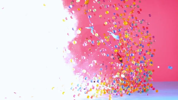 Esplosione Palloncini Multicolori Aria Immagine Perfetta Sfondo — Foto Stock