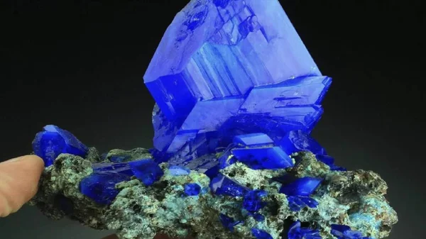 Kristallen Van Blauwe Vitriol Kopersulfaat Esoterisch Accessoire — Stockfoto