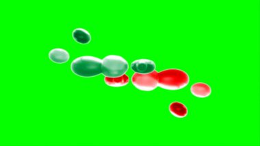 Soyut arkaplan bir damla kireç ve kırmızı mürekkep ile oluşturulan bir sıçramadır, yeşil arka plandaki sıçramalarla vurgulanır.