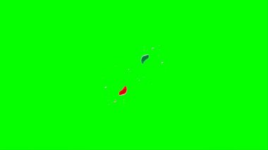 Soyut arkaplan bir damla kireç ve kırmızı mürekkep ile oluşturulan bir sıçramadır, yeşil arka plandaki sıçramalarla vurgulanır.