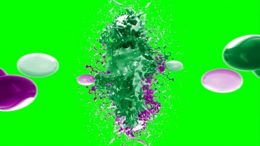 Suluboya tasarımının sanatsal çok renkli unsurları, soyut arkaplan, yeşil arka plandaki sıçramalarla vurgulanan bir damla kireç ve peri mürekkebi tarafından oluşturulan bir sıçramadır.