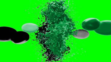 Soyut toz patlamasının hareketi siyah arka planda donmuş yeşil. Siyah zemin üzerindeki toz yeşilinin hareketini durdur. Patlayıcı tozu siyah arkaplanda yeşil