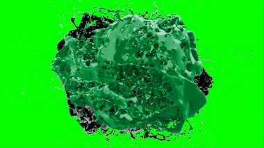 Soyut toz patlamasının hareketi siyah arka planda donmuş yeşil. Siyah zemin üzerindeki toz yeşilinin hareketini durdur. Patlayıcı tozu siyah arkaplanda yeşil