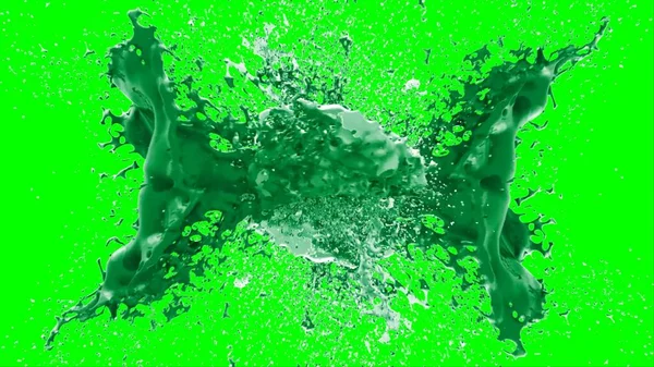 Abstract Background Splash Created Drop Lime Colored Ink Highlighted Splashes — Stock Photo, Image