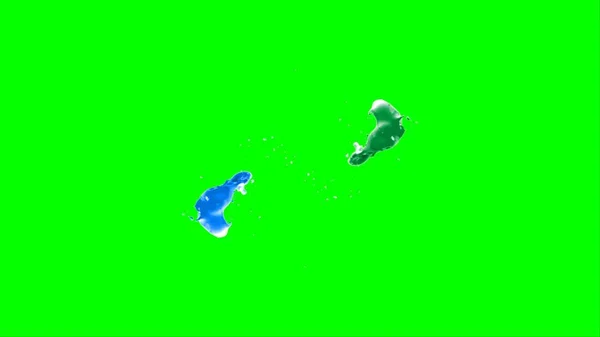 Sfondo Astratto Uno Spruzzo Creato Una Goccia Inchiostro Verde Blu — Foto Stock
