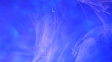 Sıvı boya sıçrama ve girdaplarla sanat eserlerini karıştırıyor. Mavi ve beyaz yanardöner renkleriyle ayrıntılı arkaplan hareketi