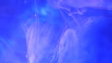 Sıvı boya sıçrama ve girdaplarla sanat eserlerini karıştırıyor. Mavi ve beyaz yanardöner renkleriyle ayrıntılı arkaplan hareketi