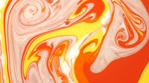 Многоцветные Мраморные Чернила Оранжевый Мраморный Узор Комбинации Изгибов Абстрактный Шаблон — стоковое фото