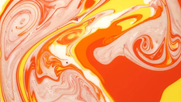 Multicolored Marble Ink Orange Marble Pattern Combination Bends Abstract Pattern — Stock Photo, Image