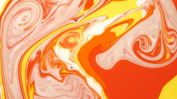 Πολύχρωμο Μαρμάρινο Μελάνι Πορτοκαλί Μαρμάρινο Σχέδιο Ενός Συνδυασμού Καμπυλών Αφηρημένο — Φωτογραφία Αρχείου