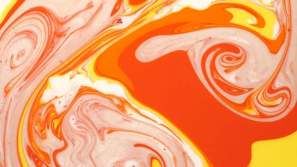Kolorowy Tusz Marmurowy Pomarańczowy Marmurowy Wzór Kombinacji Łuków Abstrakcyjny Wzór — Zdjęcie stockowe