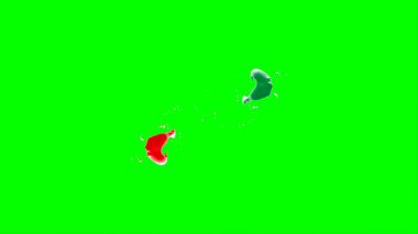 Soyut arkaplan bir damla kireç ve kırmızı mürekkep ile oluşturulan bir sıçramadır, yeşil arka plandaki sıçramalarla vurgulanır.