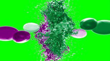 Suluboya tasarımının sanatsal çok renkli unsurları, soyut arkaplan, yeşil arka plandaki sıçramalarla vurgulanan bir damla kireç ve peri mürekkebi tarafından oluşturulan bir sıçramadır.