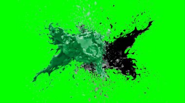 Soyut toz patlamasının hareketi siyah arka planda donmuş yeşil. Siyah zemin üzerindeki toz yeşilinin hareketini durdur. Patlayıcı tozu siyah arkaplanda yeşil