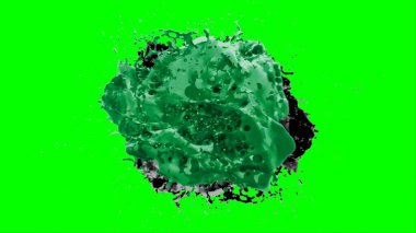 Soyut toz patlamasının hareketi siyah arka planda donmuş yeşil. Siyah zemin üzerindeki toz yeşilinin hareketini durdur. Patlayıcı tozu siyah arkaplanda yeşil