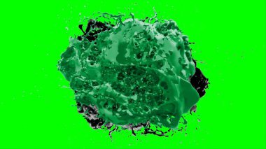 Soyut toz patlamasının hareketi siyah arka planda donmuş yeşil. Siyah zemin üzerindeki toz yeşilinin hareketini durdur. Patlayıcı tozu siyah arkaplanda yeşil