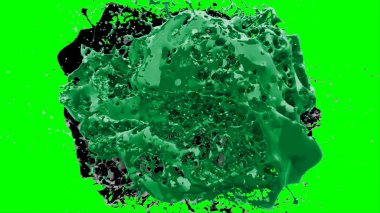 Soyut toz patlamasının hareketi siyah arka planda donmuş yeşil. Siyah zemin üzerindeki toz yeşilinin hareketini durdur. Patlayıcı tozu siyah arkaplanda yeşil