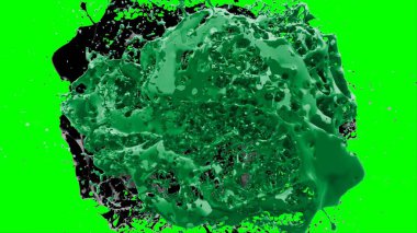 Soyut toz patlamasının hareketi siyah arka planda donmuş yeşil. Siyah zemin üzerindeki toz yeşilinin hareketini durdur. Patlayıcı tozu siyah arkaplanda yeşil