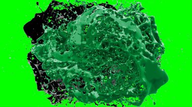 Soyut toz patlamasının hareketi siyah arka planda donmuş yeşil. Siyah zemin üzerindeki toz yeşilinin hareketini durdur. Patlayıcı tozu siyah arkaplanda yeşil