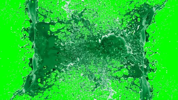 Abstract Background Splash Created Drop Lime Colored Ink Highlighted Splashes — Stockfoto