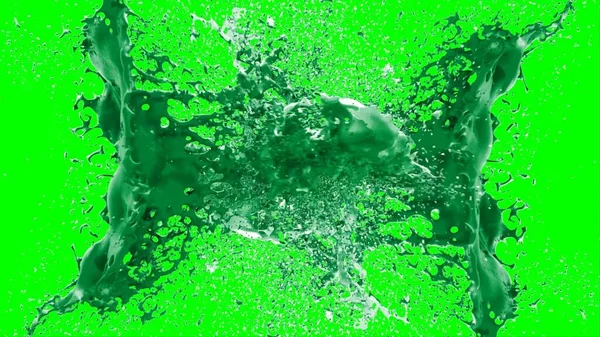 Abstract Background Splash Created Drop Lime Colored Ink Highlighted Splashes — Stockfoto