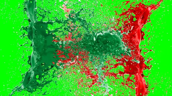 Soyut arkaplan bir damla kireç ve kırmızı mürekkep ile oluşturulan bir sıçramadır, yeşil arka plandaki sıçramalarla vurgulanır.