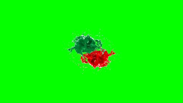Sfondo Astratto Uno Splash Creato Una Goccia Lime Inchiostro Rosso — Foto Stock