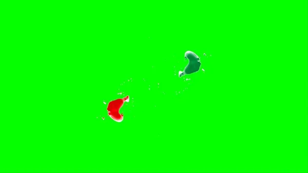 Sfondo Astratto Uno Splash Creato Una Goccia Lime Inchiostro Rosso — Foto Stock