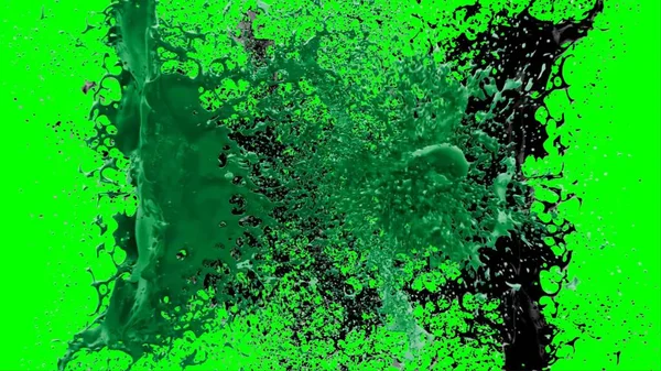 Movimiento Explosión Polvo Abstracto Congelado Verde Sobre Fondo Negro Detener — Foto de Stock