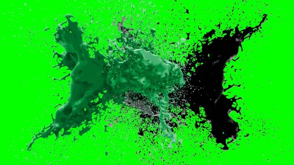 Soyut toz patlamasının hareketi siyah arka planda donmuş yeşil. Siyah zemin üzerindeki toz yeşilinin hareketini durdur. Patlayıcı tozu siyah arkaplanda yeşil