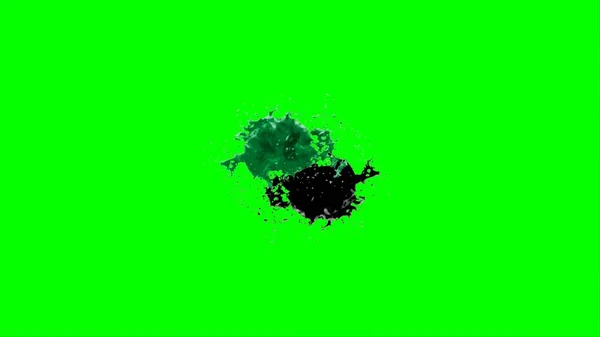 Beweging Van Abstracte Stofexplosie Bevroren Groen Zwarte Achtergrond Stop Beweging — Stockfoto