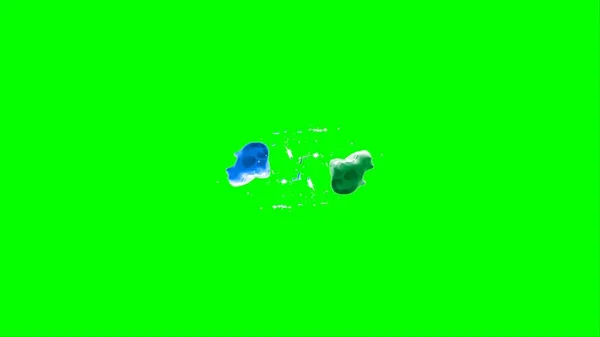 Abstract Background Splash Created Drop Green Blue Ink Highlighted Splashes — Foto Stock