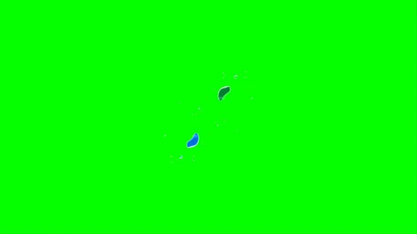 摘要背景是由一滴绿色和蓝色墨水所产生的水花 以绿色背景上的水花为亮点 彩色油墨爆裂时的冻结运动 表现主义风格的杂乱无章的装饰艺术品 — 图库照片