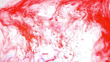 Beyaz arka planda, suda renkli boya patlaması.