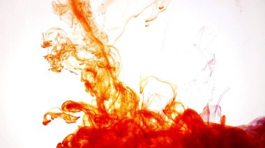 Beyaz arka planda, suda renkli boya patlaması.