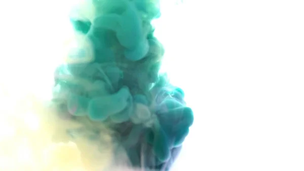 Une Explosion Peintures Colorées Dans Eau Sur Fond Blanc — Photo