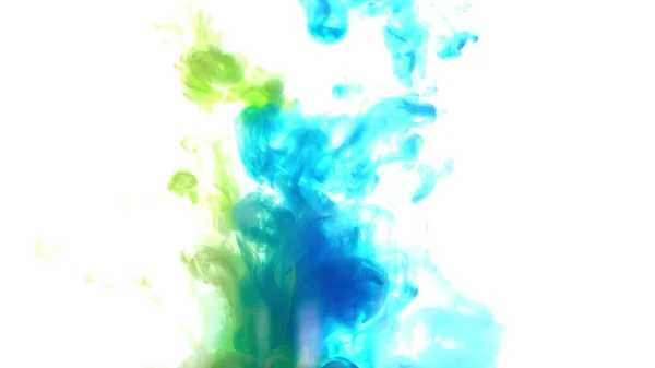 Explosion Färgade Färger Vatten Vit Bakgrund — Stockfoto