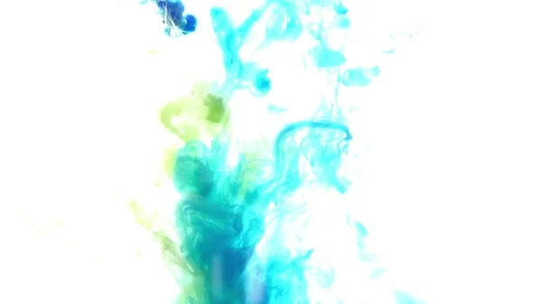 Μια Έκρηξη Έγχρωμων Χρωμάτων Στο Νερό Λευκό Φόντο — Φωτογραφία Αρχείου