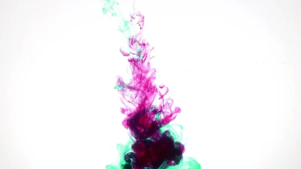 Een Explosie Van Gekleurde Verven Water Een Witte Achtergrond — Stockfoto