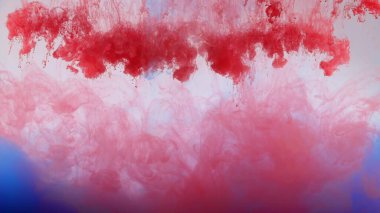 Beyaz arka planda, suda renkli boya patlaması.