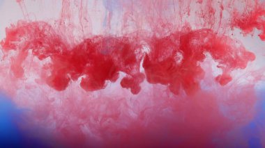 Beyaz arka planda, suda renkli boya patlaması.